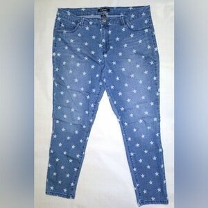 Star-Patterned Blue Women's Jeans